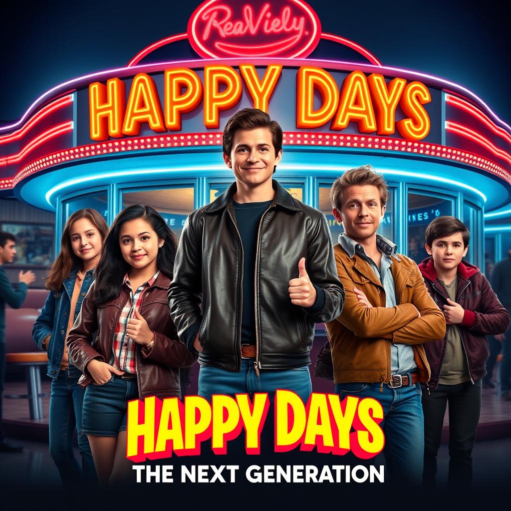 A modern movie poster for a reboot of 'Happy Days'