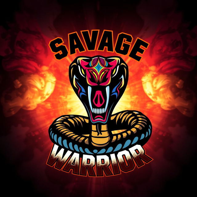 A striking visual of the Cobra Kai logo featuring a fierce snake coiled up, proudly adorned with a vibrant Lucha wrestling mask, which is colorful and intricately designed