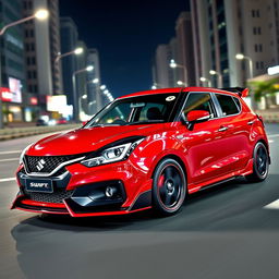 A sleek Maruti Baleno Alpha enhanced with a sporty Maruti Swift RS sport kit