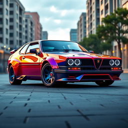 A stunning redesign of the iconic Lancia Delta, featuring a sleek and modern aesthetic