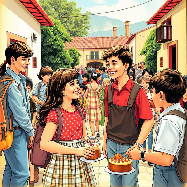 In a nostalgic depiction of two small villages, Amarela and Diamante, set in September 1982, students are joyfully entering their schools, beaming with excitement and happiness as they look forward to making new friends and reuniting with familiar faces