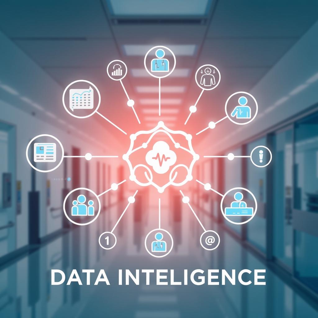 A conceptual illustration focused on data intelligence in healthcare management