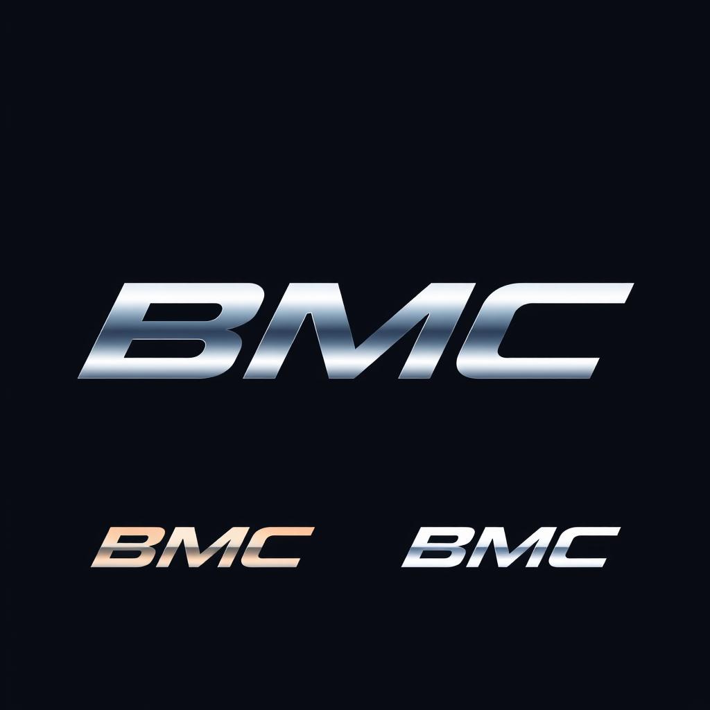 A sleek and modern logo design for 'BMC', a new car brand