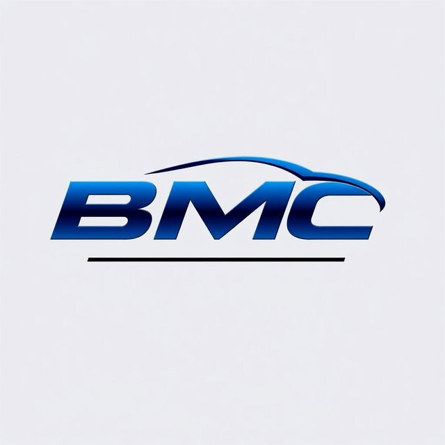 A sleek and modern logo design for 'BMC', a new car brand