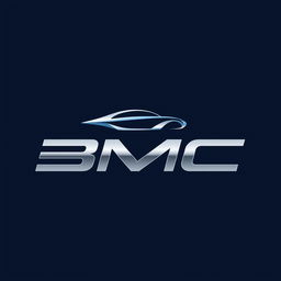 An elegant and futuristic logo design for 'BMC', a new car brand