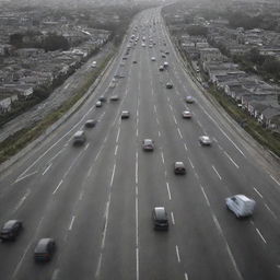 A conceptual image showing the detrimental effects of poor road networks, encompassing traffic congestion, accidents, and delayed public services.