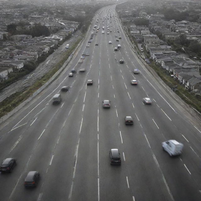 A conceptual image showing the detrimental effects of poor road networks, encompassing traffic congestion, accidents, and delayed public services.