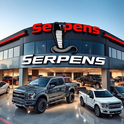 A dynamic pickup truck company named 'Serpens,' specializing in high-quality, durable trucks