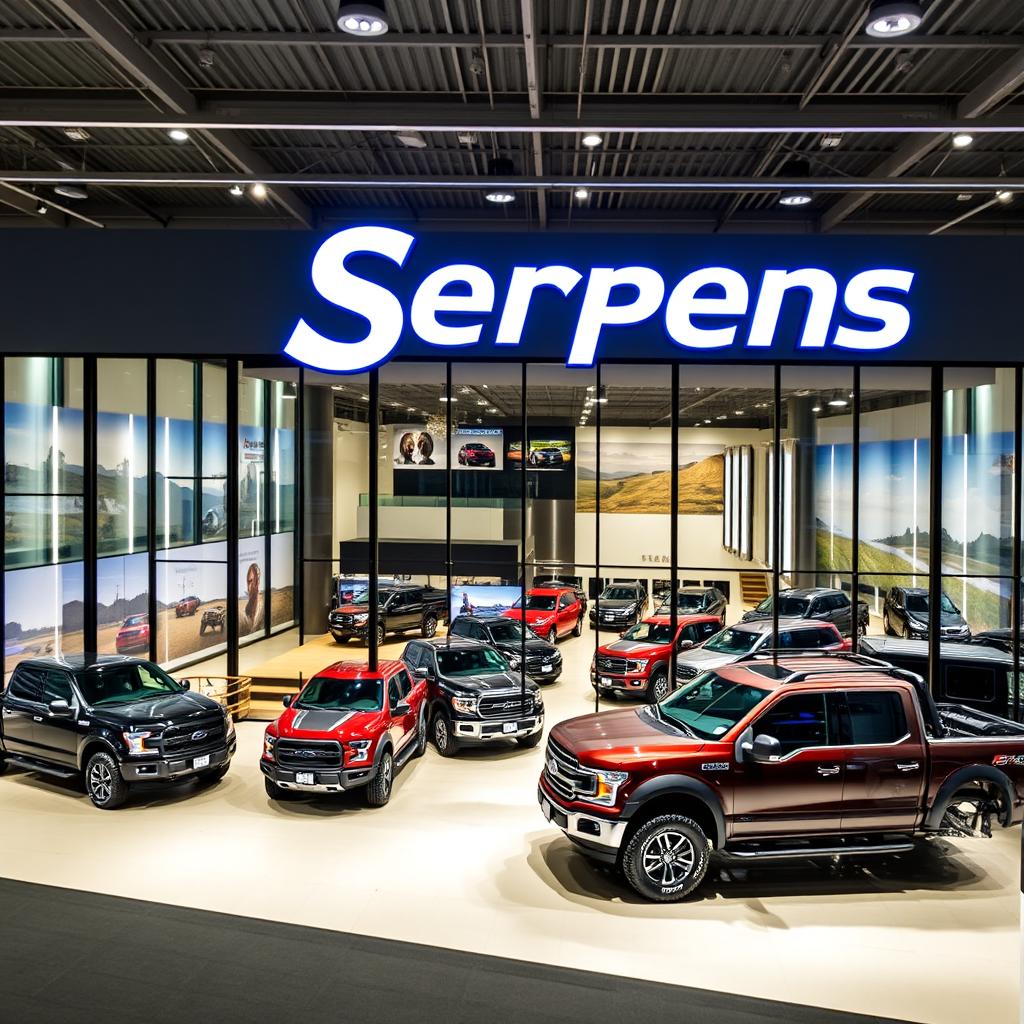 A thriving pickup truck company named 'Serpens,' dedicated to producing high-performance trucks for adventure enthusiasts