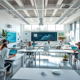 A futuristic smart classroom environment seamlessly integrating IoT technology