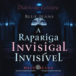 A captivating book cover for 'A Rapariga Invisível' by Blue Jeans, featuring the title prominently at the center in bold, mysterious font