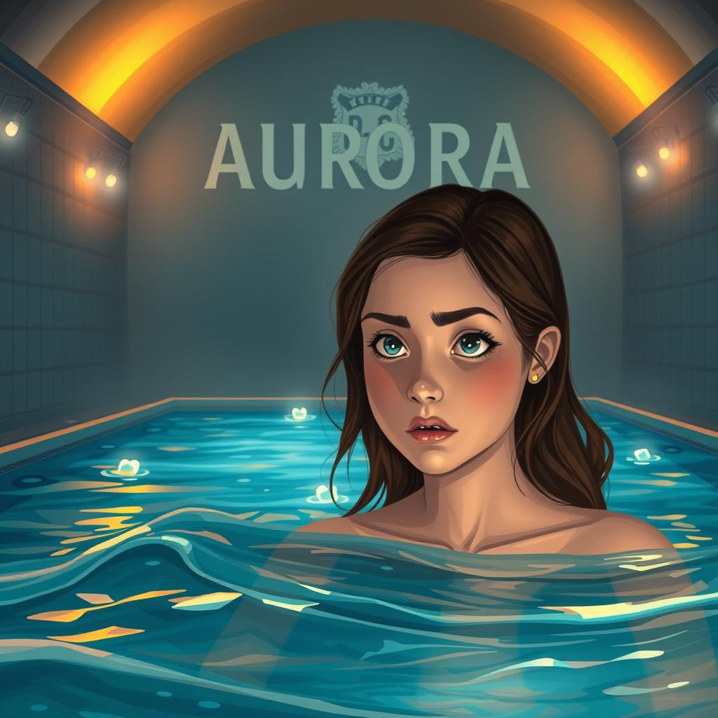 A captivating book cover that illustrates the mystery of the murder of Aurora, a young girl, while maintaining a less scary yet intriguing ambiance