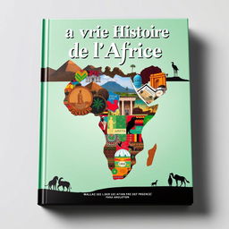 A striking book cover for 'La Vraie Histoire de l'Afrique'