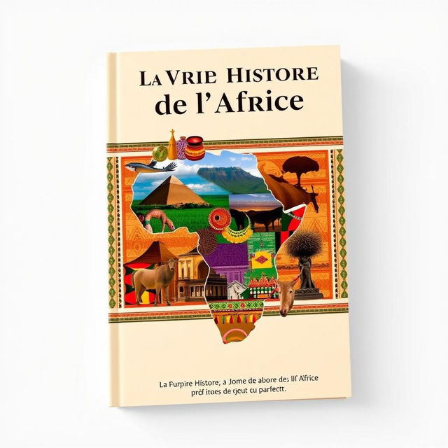 A striking book cover for 'La Vraie Histoire de l'Afrique'