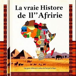 A striking book cover for 'La Vraie Histoire de l'Afrique'