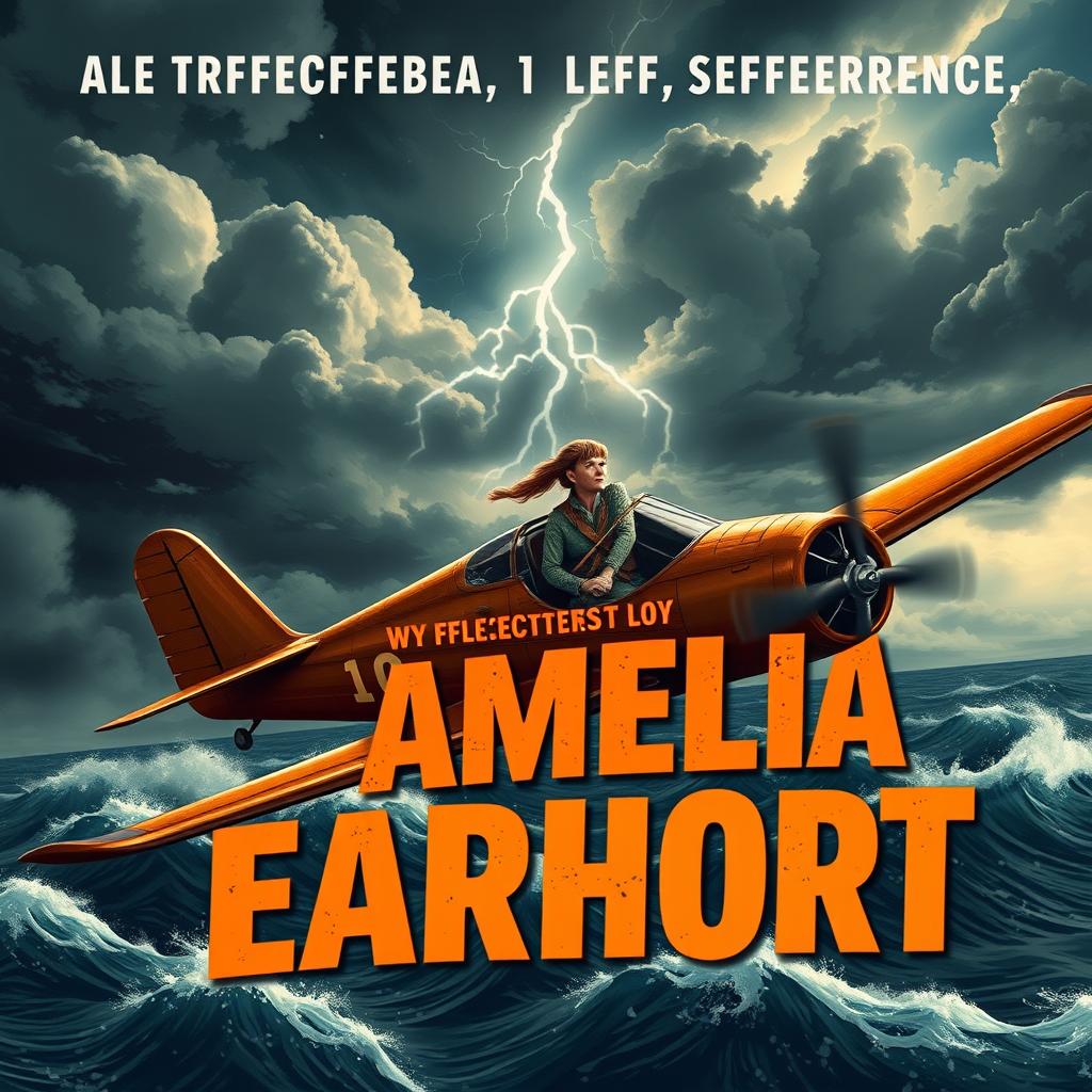 A captivating thumbnail design illustrating the mysterious disappearance of Amelia Earhart