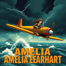 A captivating thumbnail design illustrating the mysterious disappearance of Amelia Earhart