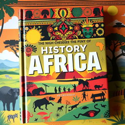 A captivating book cover design that depicts the rich and diverse history of Africa, tailored for a teenage audience