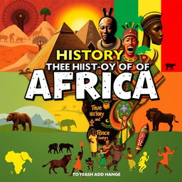 A vibrant book cover design focused on the true history of Africa, specifically for a teenage audience