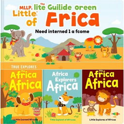 A series of vibrant and playful book covers intended for babies that explore the true history of Africa