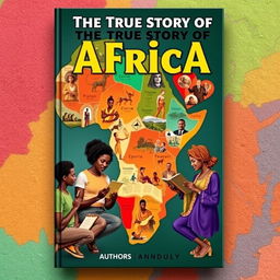 A captivating book cover design focused on the true history of Africa, aimed at young adults