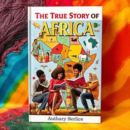 A captivating book cover design focused on the true history of Africa, aimed at young adults