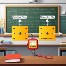 A detailed physics diagram illustrating the concept of electric potential difference (voltage)