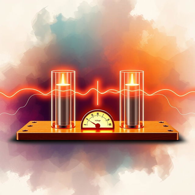 An aesthetic representation of the concept of electric potential difference (voltage) in physics