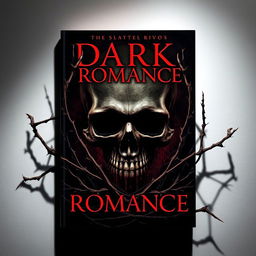 A captivating cover design for a dark romance book, featuring a prominent skull in the background, symbolizing mystery and allure