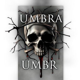 An intriguing cover for the book titled 'UMBRA', featuring a prominent skull in the background that evokes a sense of mystery