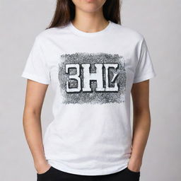 An grungy white t-shirt showcasing the bold text 'B H U L D A Z' across the front. The t-shirt is decorated with various intricate designs, providing a stark contrast to its dirty white background.