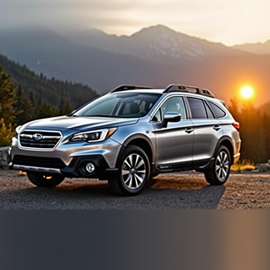 A sleek and modern 2017 Subaru Outback parked in a scenic outdoor location, showcasing its stylish design and rugged capabilities