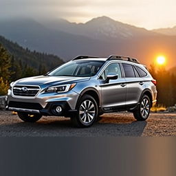 A sleek and modern 2017 Subaru Outback parked in a scenic outdoor location, showcasing its stylish design and rugged capabilities