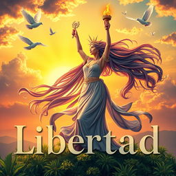 A vibrant representation of 'Libertad', embodying the concept of freedom