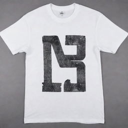 A grungy white t-shirt featuring 'B L D Z' in bold letters spread across the front and adorned with various distinct designs that starkly stand out against the shirt's dirty backdrop.