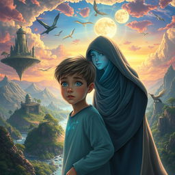 A young boy being saved and guided into a completely different world that connects with other mystical realms