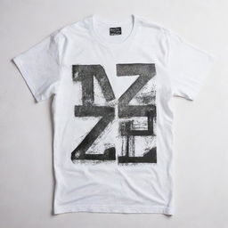 A grungy white t-shirt with the text 'B L D Z' printed boldly across its front. The shirt is decorated with a variety of contrasting designs against the dirty white background.