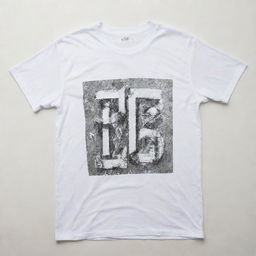 A grungy white t-shirt with the text 'B L D Z' printed boldly across its front. The shirt is decorated with a variety of contrasting designs against the dirty white background.