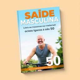 A book cover design titled 'Saúde Masculina: Os Melhores Dias Após os 50'