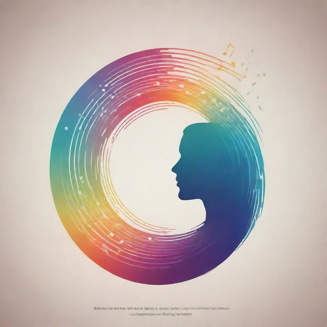 A minimalist poster with serene gradients representing introversion, featuring a central silhouette amidst swirling musical notes. Quote 'Introversion is a roaring symphony; silence, a mighty resonance' in contrasting bold and quiet fonts. Burst of colors from notes, reflecting natural inner strength.