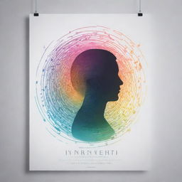 A minimalist poster with serene gradients representing introversion, featuring a central silhouette amidst swirling musical notes. Quote 'Introversion is a roaring symphony; silence, a mighty resonance' in contrasting bold and quiet fonts. Burst of colors from notes, reflecting natural inner strength.