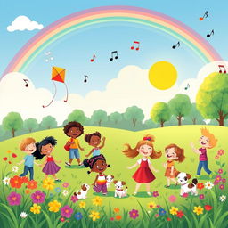 A joyful and colorful scene inspired by a classic children's song