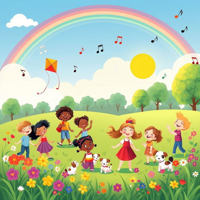 A joyful and colorful scene inspired by a classic children's song