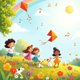 A joyful and colorful scene inspired by a classic children's song