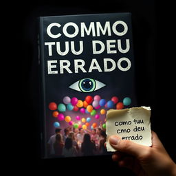 A book cover for 'Como Tudo Deu Errado' featuring a dark, mysterious background setting