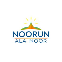 Design a logo for a youth-focused learning and teaching brand named 'NOORUN ALA NOOR'