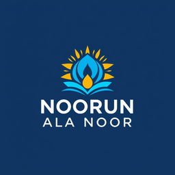 Design a logo for a youth-focused learning and teaching brand named 'NOORUN ALA NOOR'