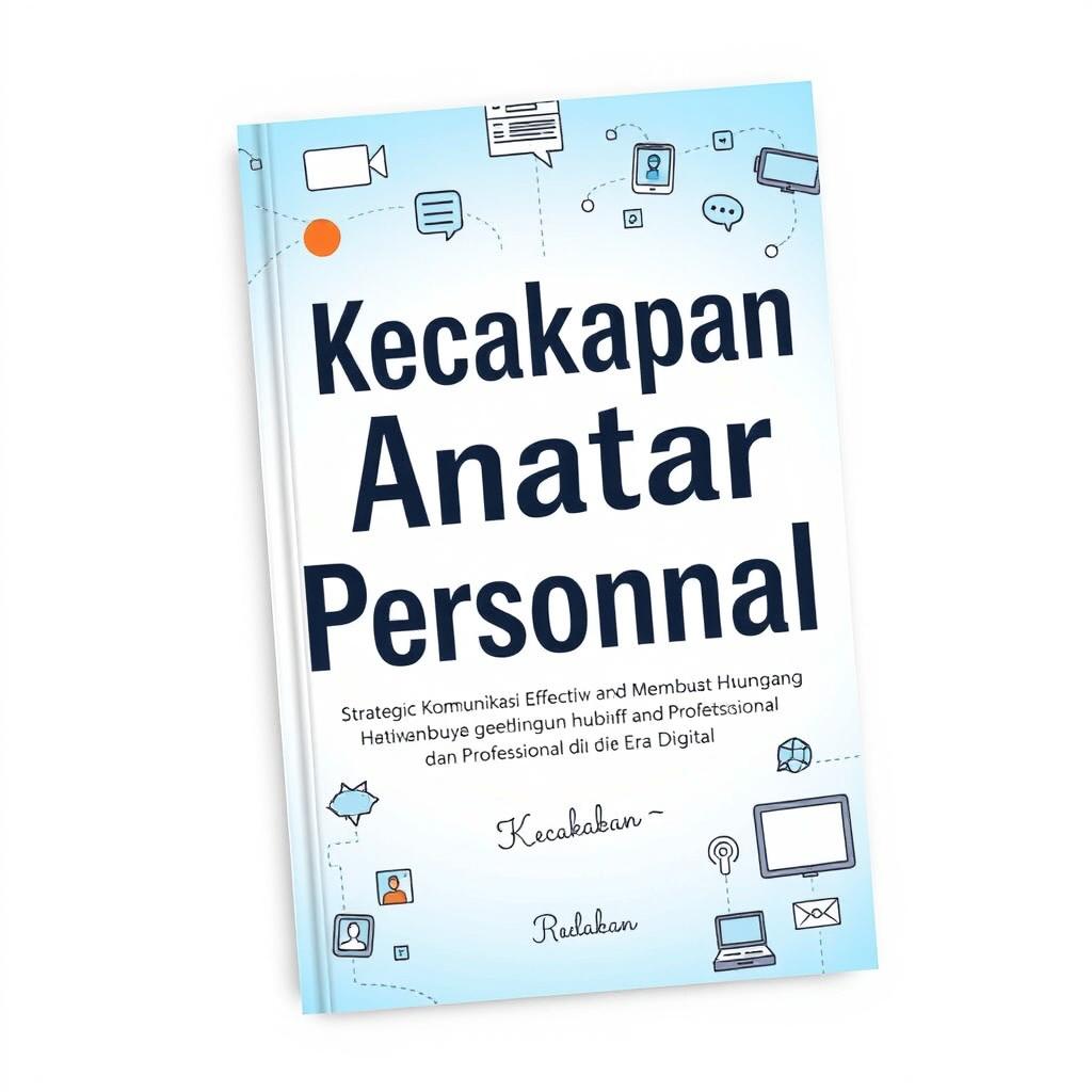 A visually appealing cover design for a book titled 'Kecakapan Antar Personal: Strategi Komunikasi Efektif dan Membangun Hubungan yang Produktif dan Profesional di Era Digital'