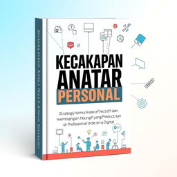 A visually appealing cover design for a book titled 'Kecakapan Antar Personal: Strategi Komunikasi Efektif dan Membangun Hubungan yang Produktif dan Profesional di Era Digital'