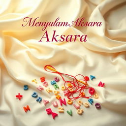 A beautiful cover design for an anthology of poetry titled 'Menyulam Aksara'